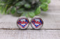 Phillies Baseball || 12mm Glass Stud Earrings || Hypoallergenic