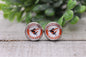 Orioles Baseball || 12mm Glass Stud Earrings || Hypoallergenic