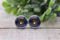 Brewers Baseball || 12mm Glass Stud Earrings || Hypoallergenic